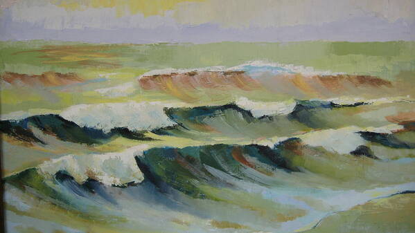 Seascape Poster featuring the painting The sea by Mabel Moyano