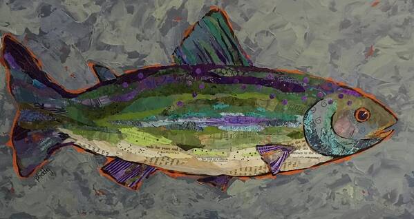 Trout Poster featuring the painting Trout by Phiddy Webb