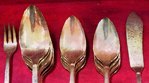 Photo Art Poster featuring the painting Utensils by Bonnie Bruno