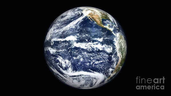 Blue Planet Poster featuring the photograph View Of Full Earth Centered by Stocktrek Images