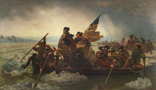 George Washington Presidents President Washington Founding Father Revolution Revolutionary War Continental Army Us Presidents Army Navy American Army Military Hero Us Patriot Patriot Warishellstore War Is Hell Store General Washington George Washington Poster featuring the painting Washington Crossing The Delaware by War Is Hell Store