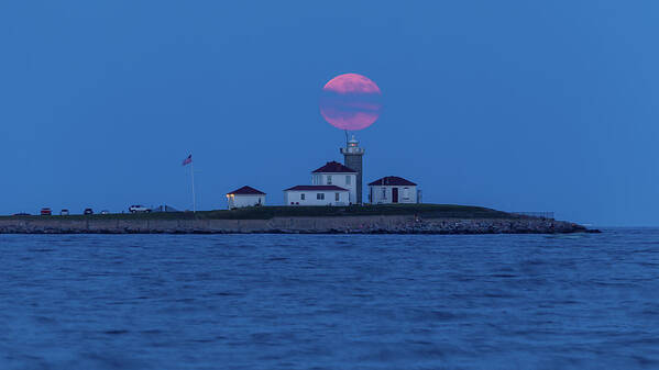 Rhode Island Poster featuring the photograph Watch Hill Moonrise by Bryan Bzdula
