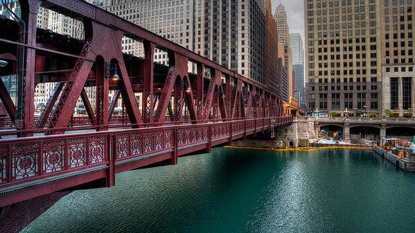 Chicago Poster featuring the photograph Well Street Bridge, Chicago by Nisah Cheatham