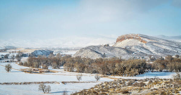 Belvue Poster featuring the photograph Winter panorama of rural Colorado by Marek Uliasz