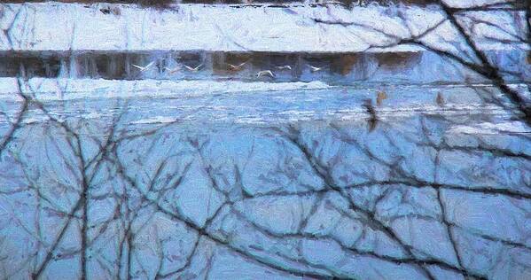 Water Poster featuring the photograph Winter River by Kathy Bassett