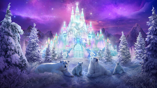 Polar Bears Poster featuring the painting Winter Wonderland by Philip Straub