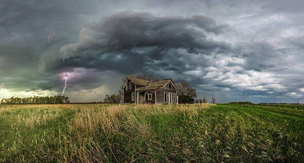 Aaron J Groen Poster featuring the photograph Yale Supercell pano by Aaron J Groen