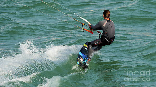 City Poster featuring the photograph Kite Surfing at Fuerte Ciudad Beach #1 by Pablo Avanzini