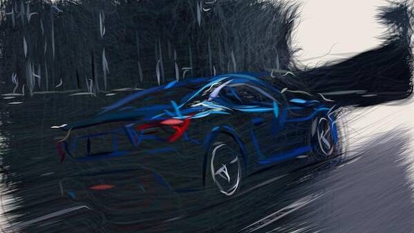 Subaru Poster featuring the digital art Subaru BRZ Drawing #20 by CarsToon Concept