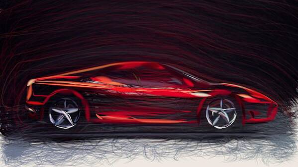 Ferrari Poster featuring the digital art Ferrari 360 Modena Draw #2 by CarsToon Concept