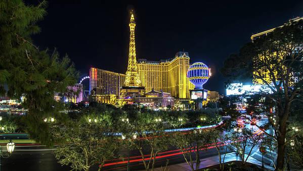Vegas Poster featuring the photograph Night Time In Las Vegas Nevada Strip #2 by Alex Grichenko