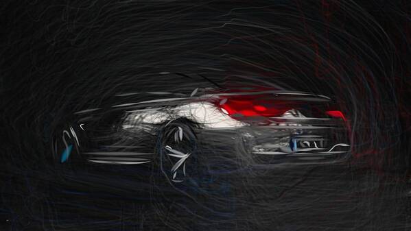 Bmw Poster featuring the digital art BMW M6 Gran Coupe Drawing #4 by CarsToon Concept