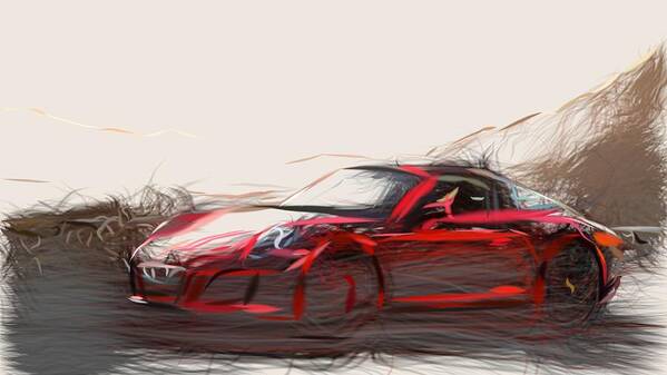 Porsche Poster featuring the digital art Porsche 911 GTS Drawing #4 by CarsToon Concept
