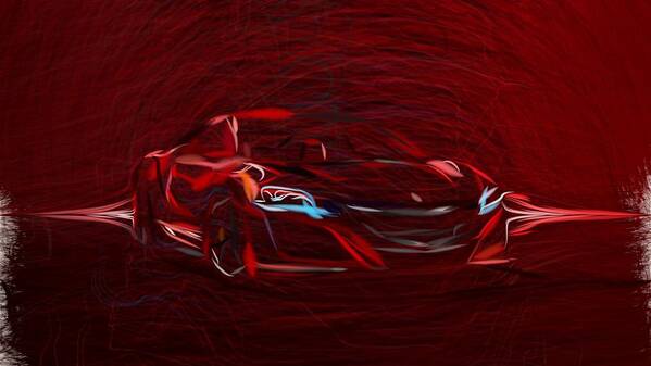 Acura Poster featuring the digital art Acura NSX Draw #30 by CarsToon Concept