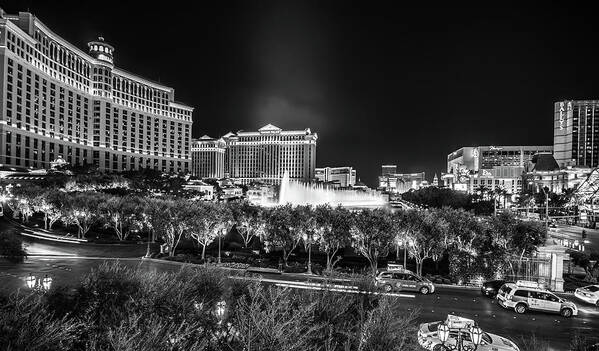 Vegas Poster featuring the photograph Night Time In Las Vegas Nevada Strip #5 by Alex Grichenko
