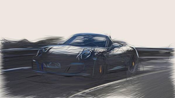 Porsche Poster featuring the digital art Porsche 911 GTS Drawing #8 by CarsToon Concept