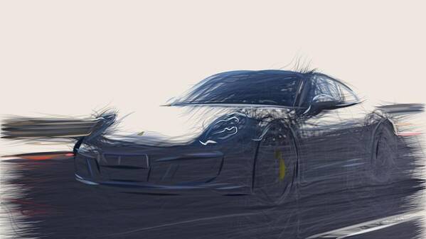 Porsche Poster featuring the digital art Porsche 911 GTS Drawing #9 by CarsToon Concept