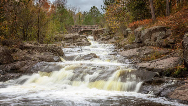 Bridge Poster featuring the photograph Amity Creek Cascade Slide by Susan Rissi Tregoning