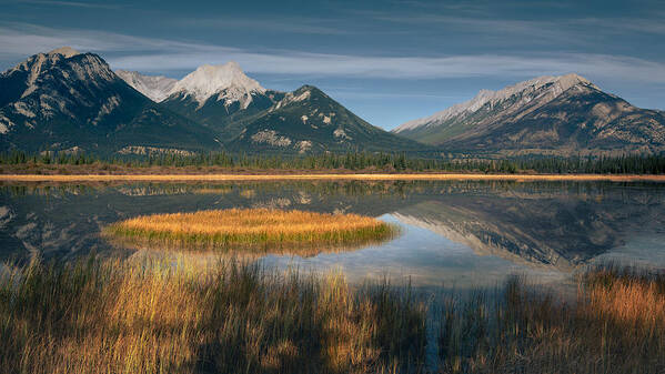 Jasper Poster featuring the photograph Autumn At Jasper Lake by Haim Rosenfeld