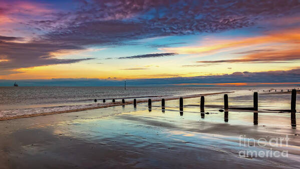 Sunset Poster featuring the photograph Beach Sunset Wales by Adrian Evans