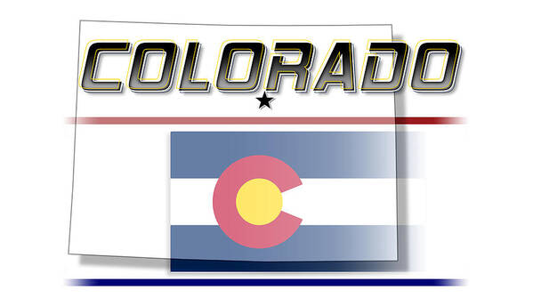 Colorado Poster featuring the digital art Colorado State Horizontal Print by Rick Bartrand
