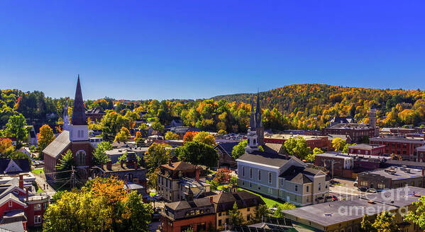 Vermont Poster featuring the photograph Fall morning in Montpelier by Scenic Vermont Photography