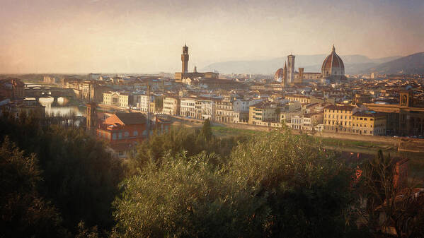 Florence Poster featuring the photograph Florence Italy Cityscape by Joan Carroll