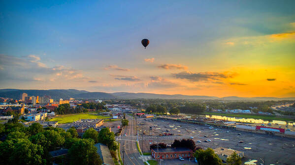 New York Poster featuring the photograph Hot Air Ballon Sunset by Anthony Giammarino