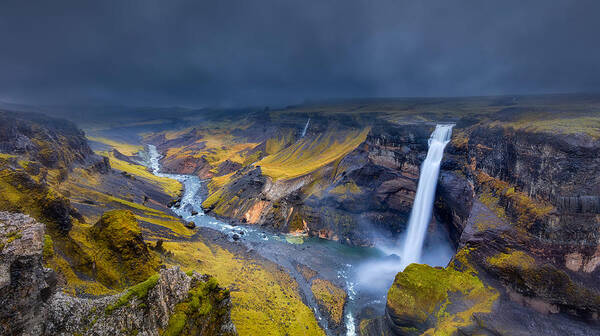 Iceland Poster featuring the photograph Iceland Waterfall by James Bian
