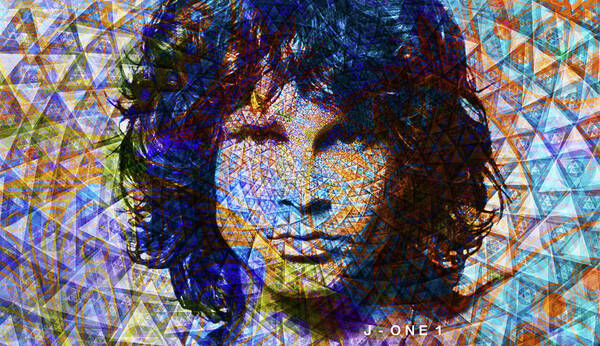 Jim Morrison In Samadhi Poster featuring the digital art Jim Morrison In Samadhi by J U A N - O A X A C A
