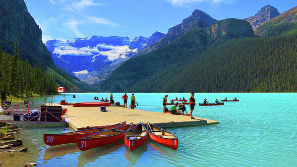 Banff Poster featuring the photograph Lake Louise in Alberta Canada by Ola Allen