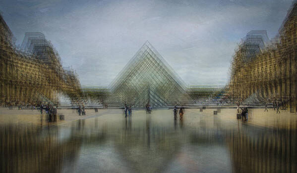 Creative Edit Poster featuring the photograph Le Louvre II by Orkidea W.