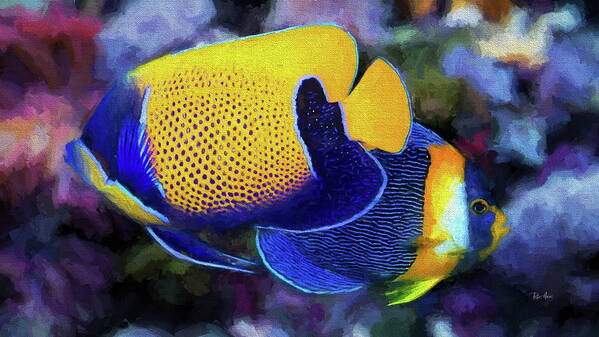 Majestic Angelfish Poster featuring the digital art Majestic Angelfish by Russ Harris