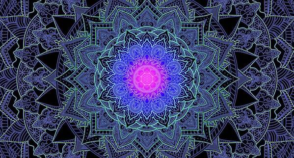 Cameron Gray Poster featuring the digital art Mandala Love by Cameron Gray