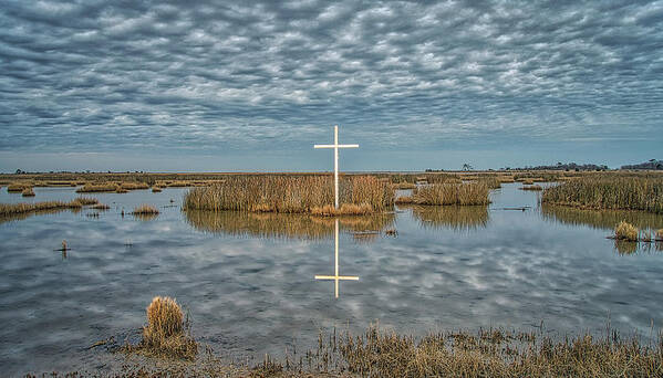 Poquoson Poster featuring the photograph Marsh Cross by Jerry Gammon