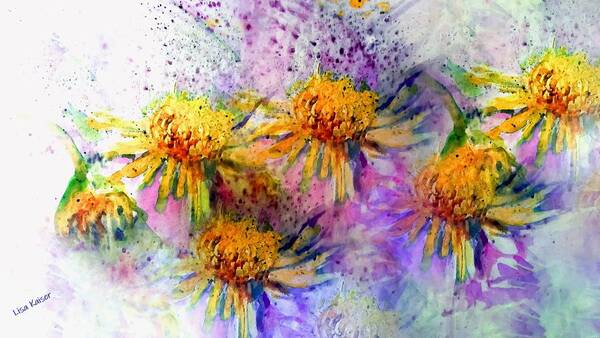 Flowers Poster featuring the painting Messy Watercolor Flowers by Lisa Kaiser