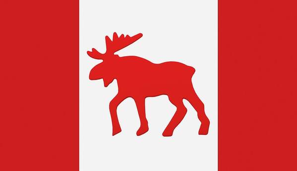 Animal Poster featuring the photograph Moose Emblem On Canadian Flag by Design Pics/darren Greenwood