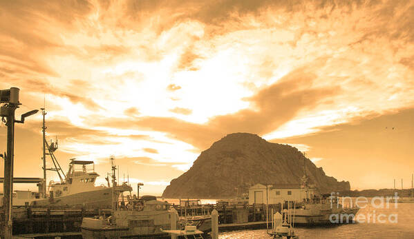 Morro Rock Poster featuring the photograph Morro Rock Sky by Michael Rock