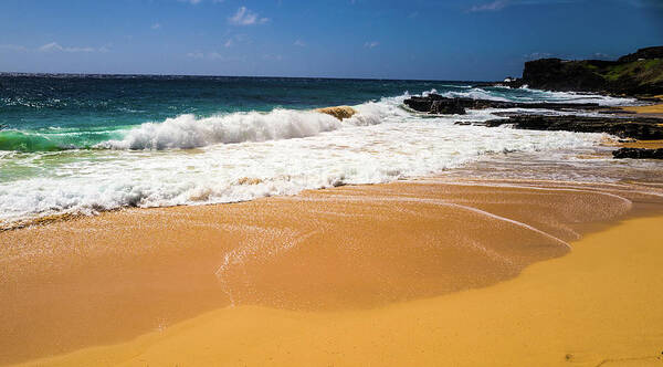 Oahu Poster featuring the photograph Oahu Shore Waves by Bill Carson Photography