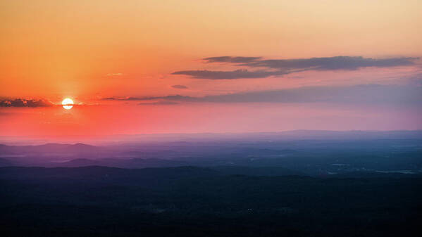 Alabama Poster featuring the photograph Orange Sunset over the Valley - Mt. Cheaha by James-Allen
