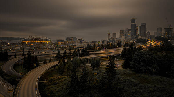 Seattle Poster featuring the photograph Seattle\'s Night by Sherry Ma