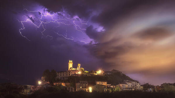 Storm Poster featuring the photograph Storm Above The Castle (part 2) by Paolo Lazzarotti