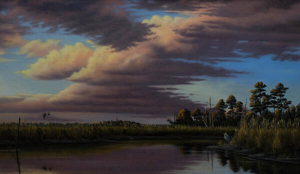 Sunset On Wicomico Creek Poster featuring the painting Sunset On Wicomico Creek by Wilhelm Goebel