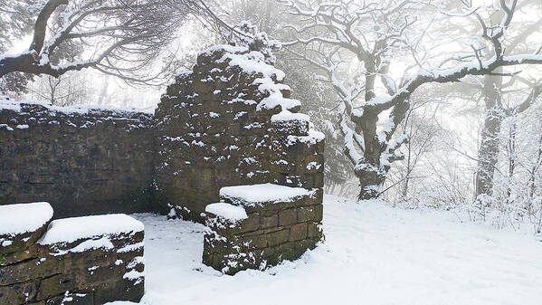 Snow Poster featuring the photograph The Ruined Bothy by Lachlan Main