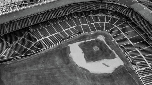 Chicago Poster featuring the photograph Wrigley Field Black and White by Bobby K