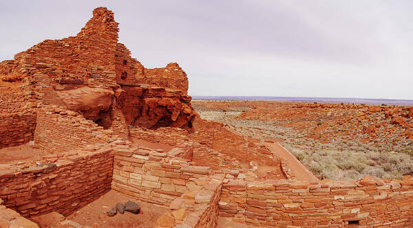 American Southwest Poster featuring the photograph Wupatki Ruin Panorama by Todd Bannor