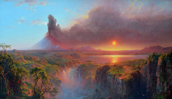 Volcano Poster featuring the painting Cotopaxi, Ecuador #1 by Frederic Edwin Church