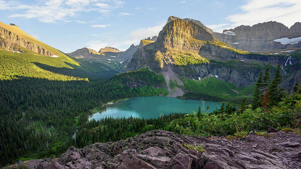 Glacier National Park Poster featuring the photograph Grinnell Lake - Crown of the Continent by Robert Miller