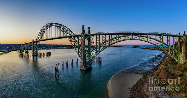 Yaquina Bay Bridge Newport Oregon Poster featuring the photograph Yaquina Bay Bridge Newport Oregon #1 by Dustin K Ryan