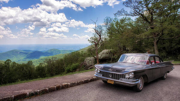 1959 Buick Poster featuring the photograph 1959 Buick - Blue Ridge Parkway by Susan Rissi Tregoning